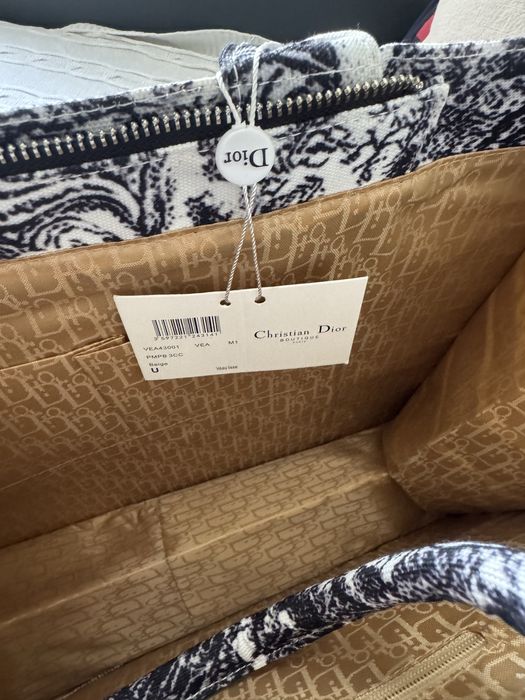 Christian Dior Book Tote Toile de Jouy granatowa shopperka torba premium