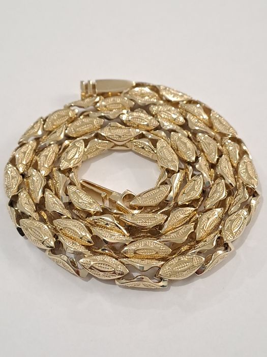 Nowy piękny złoty Łańcuch Splot Cartier Okrągły pr.585 63 cm