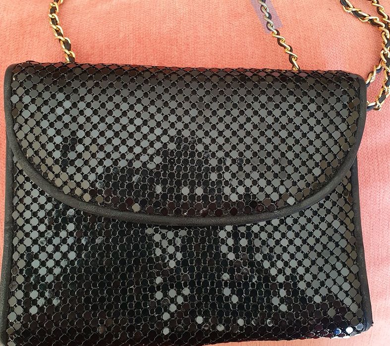 Carteira de cerimónia - malha metálica preta - usada