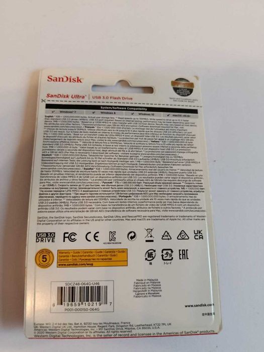 PenDrive SanDisk Ultra USB 3.0 64GB Flash 130MB/s Czarny