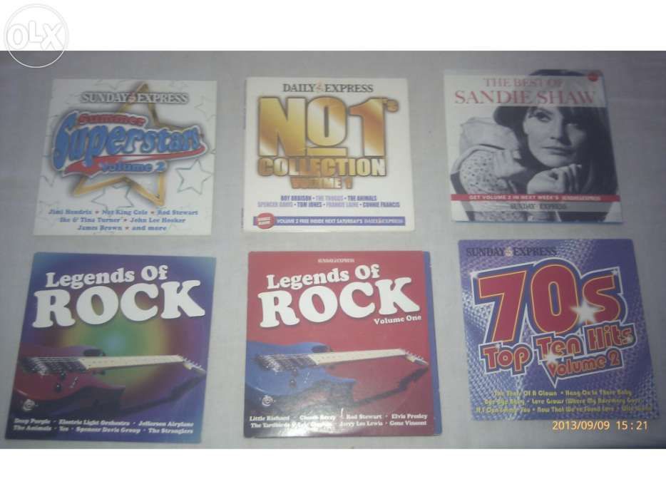 Lote de 6 CDs de musica pop e rock