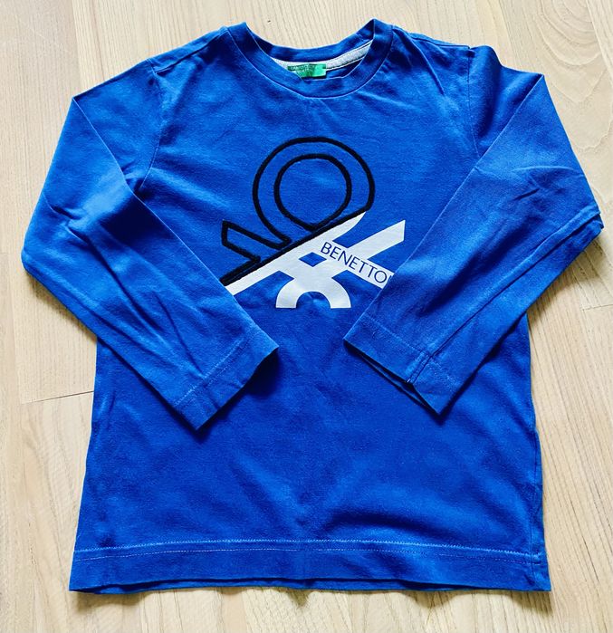 Koszulka Benetton, Longsleeve Benetton 98-104 Tshirt, T-shirt Idealny