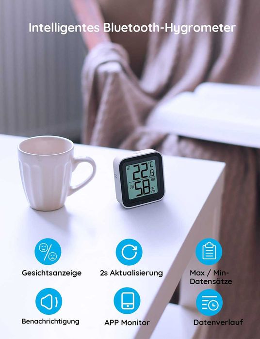 Govee Termometr z higrometrem Bluetooth do wnętrz z mini ekranem LCD