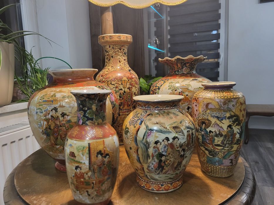 Wazony chińska ręcznie malowana porcelana 6szt