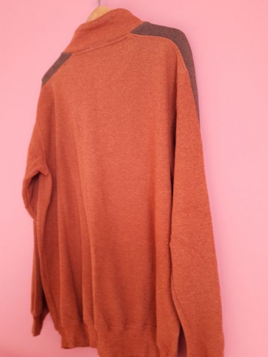 Sweter męski na zamek pod szyję