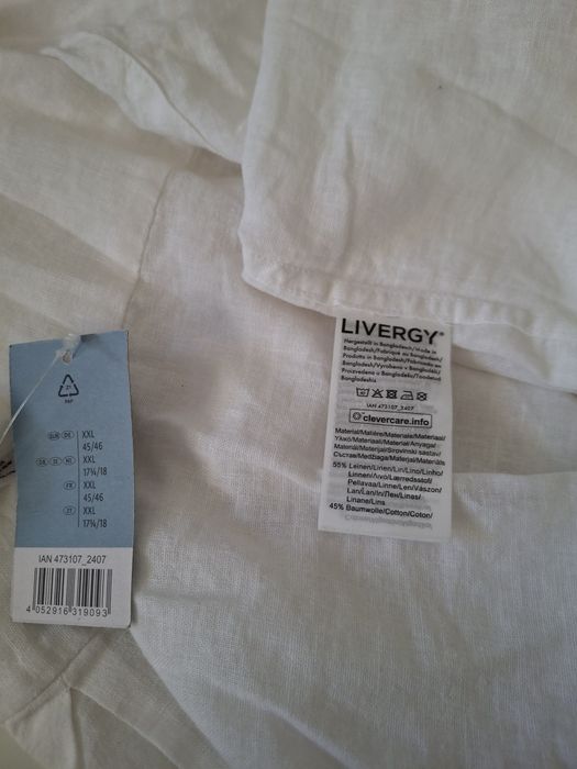 Koszula męska biała lniana L/41-42