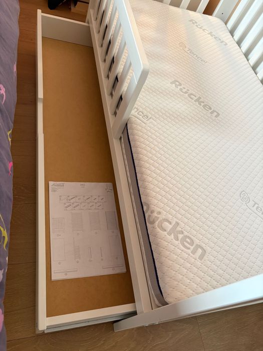 Łóżeczko Klupś Iwo 120x60 cm z materacem Rucken Stabil