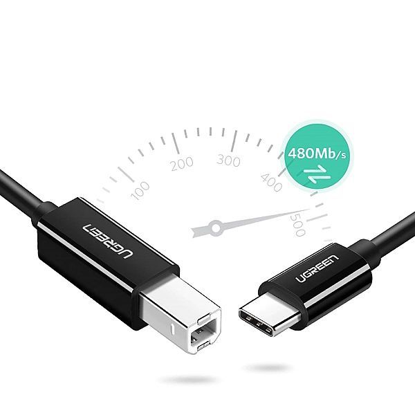 Kabel Ugreen Us241 Usb-c 2.0 - Usb-b 1 m - czarny