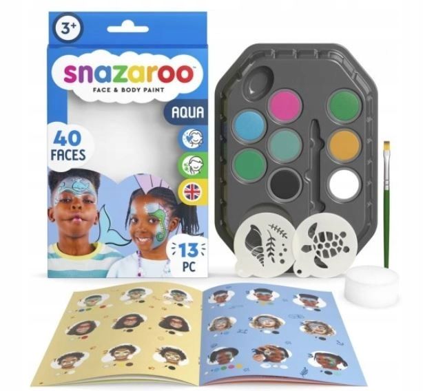 Zestaw Farb Do Malowania Twarzy Farbki Farby Ciała Buzi Snazaroo Aqua