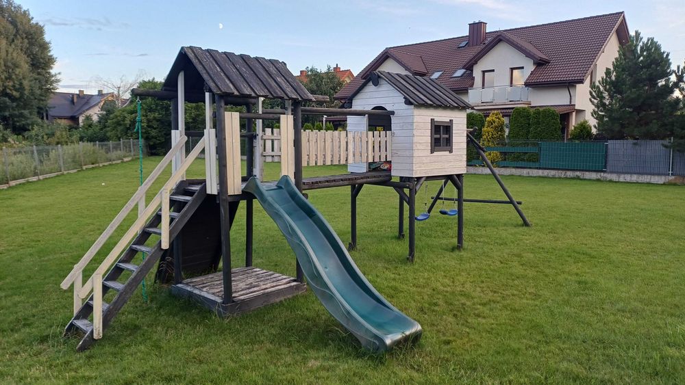 Drewniany plac zabaw - duży zestaw