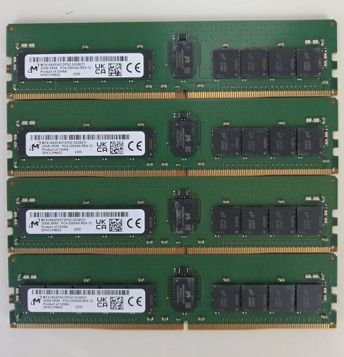 Komplet 128GB (4x32GB) DDR4 3200MHz ECC Micron