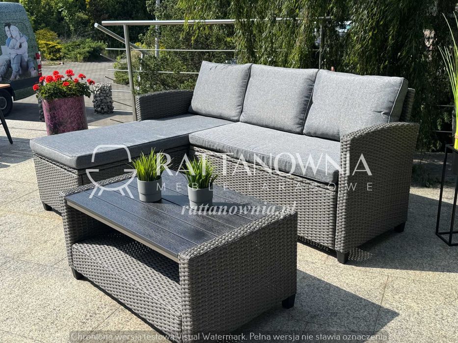 Narożnik Ogrodowy Tarasowy Meble Ogrodowe Technorattan OBNIŻKA !!