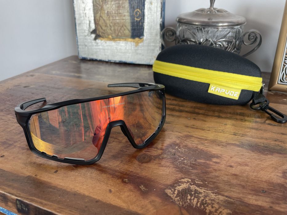 Nowe pomarańczowe okulary fotochromowef rowerowe z polaryzacją