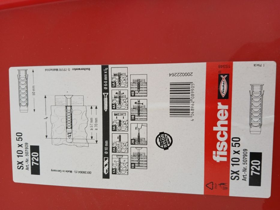 Caixa Buchas de fixacao marca fischer,1200 × 720 unidades