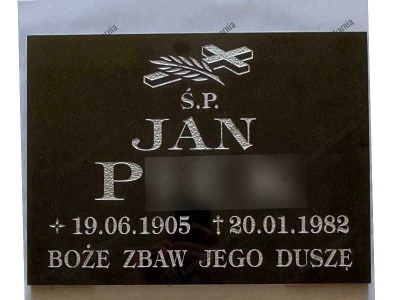 [WYSYŁKA] Tablica Granitowa 25cm x 30,5cm z grawerem BEZ POLERU BOKÓW