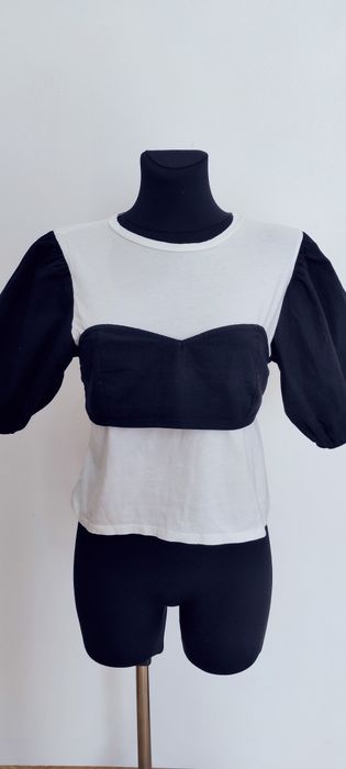 Zara bluzeczka bufki gorset L