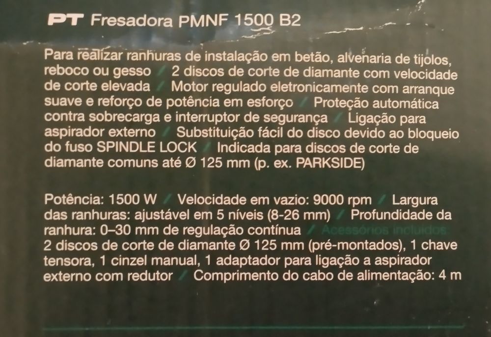 Fresadora abrir roços Parkside 1500W Nova