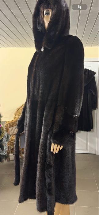 Рр 50-52.  Норковая шуба ‘ черный шоколад’. Италия! Новая
