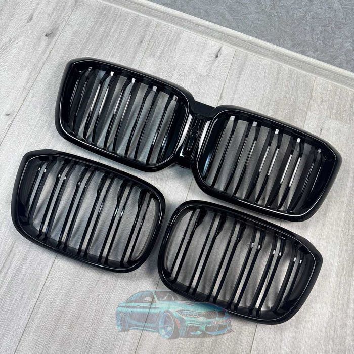 Решетка радиатора двойная BMW G01 G02 цвет черный глянец (комплект)