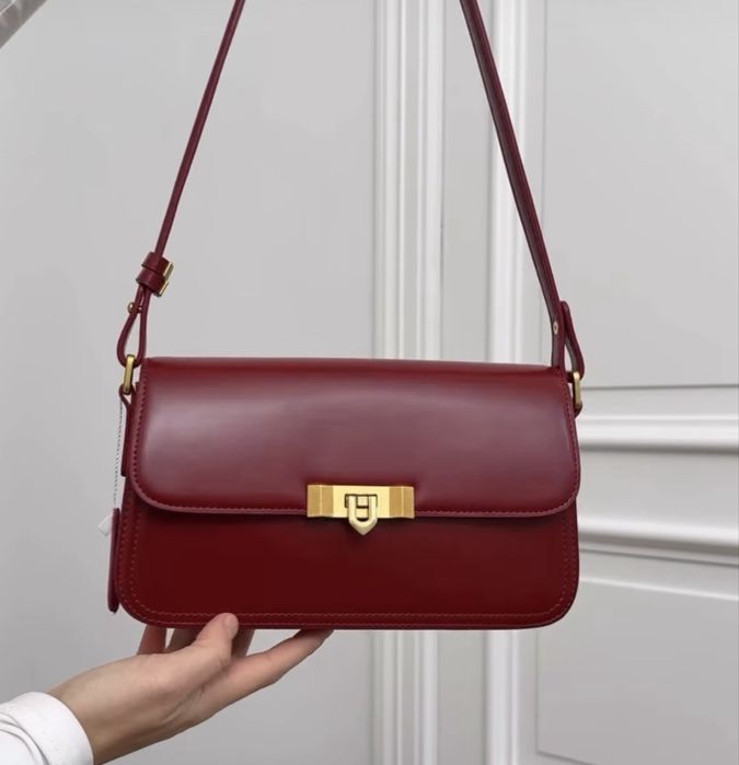 сумка бордова натуральна шкіра марсала Amica vicky bag