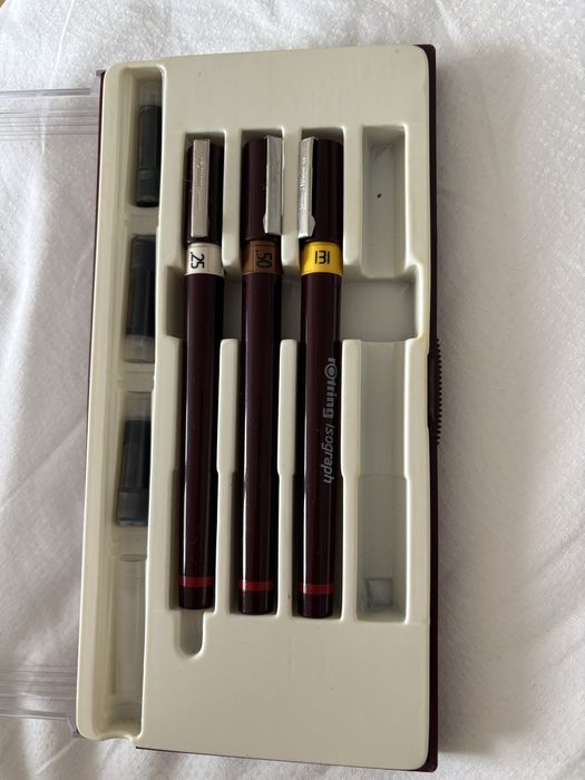 Rotring Isograph rapidograf pisak kreślarski 0,25 0,50 1.31 zestaw