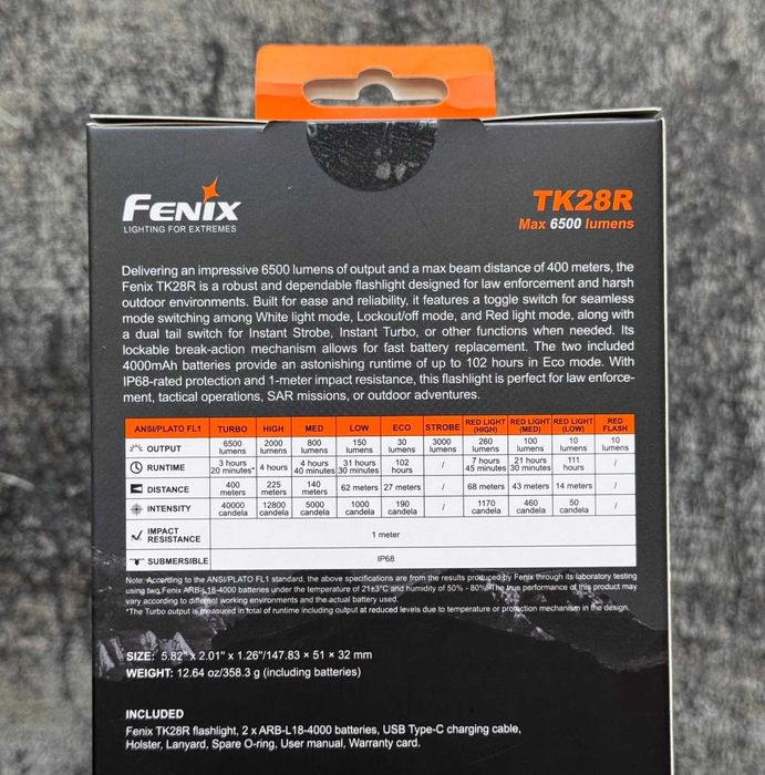 Fenix TK28R Ручний Ліхтар (6500 Люмен 400 Метрів) ГАРАНТІЯ 5 РОКІВ!