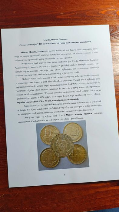 Banknot / Walor kolekcjonerski pwpw Mieszko i Dąbrówka