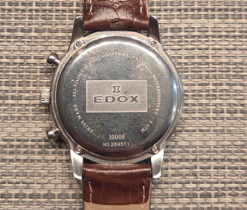 Edox Les Vauberts 10005 zegarek męski Swiss Made + pasek + pudełko