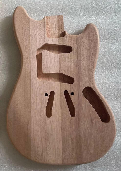 Mahogany wood Fender Mustang style unfinished guitar body