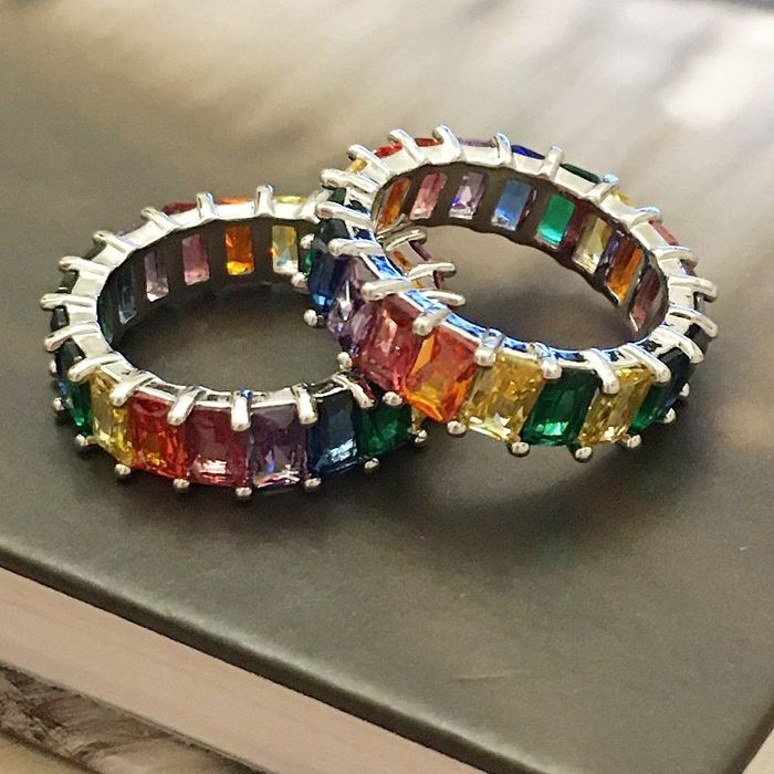 Кольцо дорожка Ria Richy с разноцветными цирконами