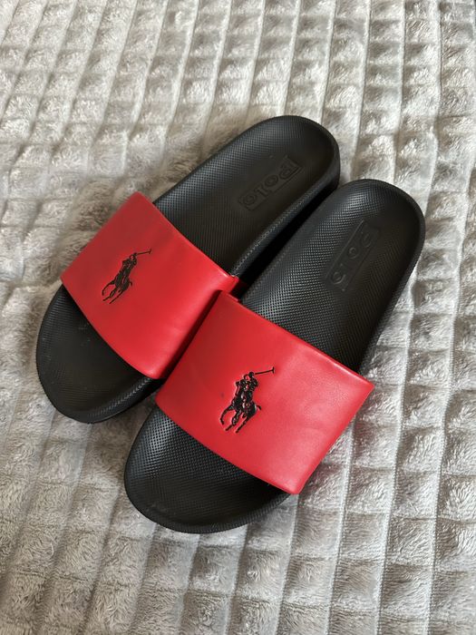 Klapki Polo Ralph Lauren 41 czerwono czarne pudełko