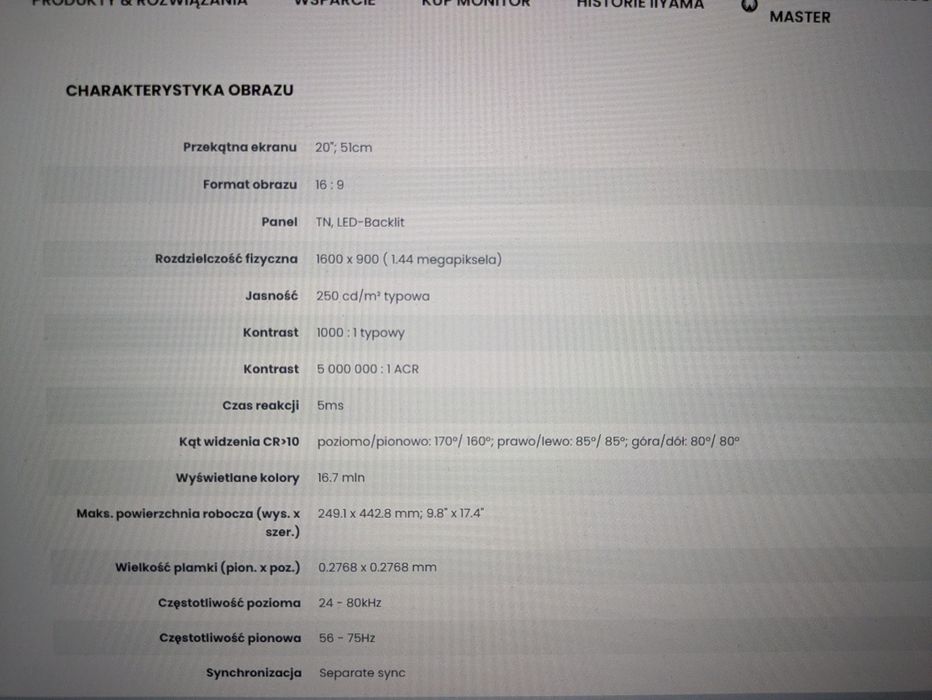 Monitor iiyama ProLite B2080HSD-B1 z głośnikami
