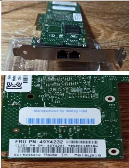 Сетевая карта  2порт Intel I340-T2  ( IBM 49Y4232) интерфейс PCI-E x4