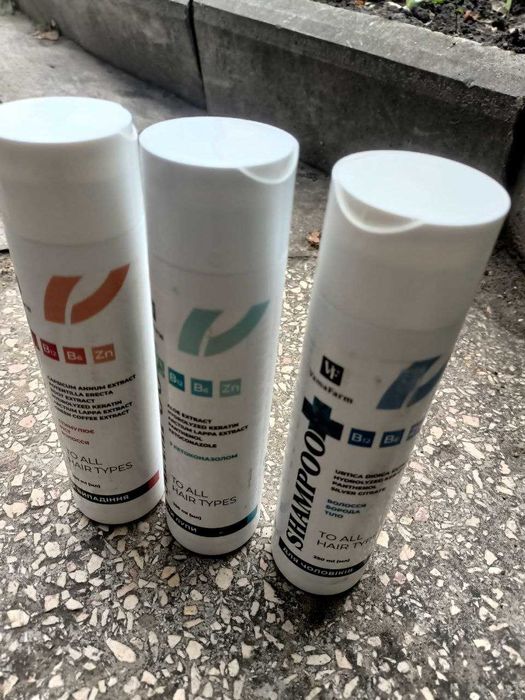 Шампуни 3 шт по 250мл:"Проти випадіння", "Проти лупи", "Для чоловиків"