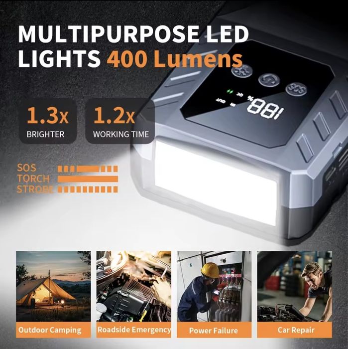 Автомобільний стрибковий стартер 16800mAh-3000A (бустер_джампер)