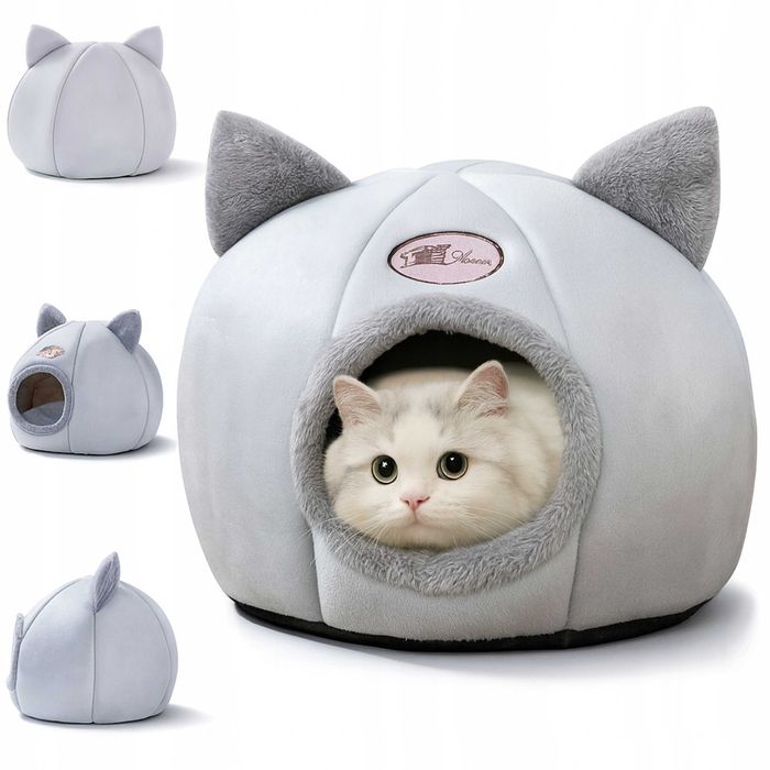 Domek dla kota mini psa zwierząt Legowisko Pluszowe na zimę ocieplane