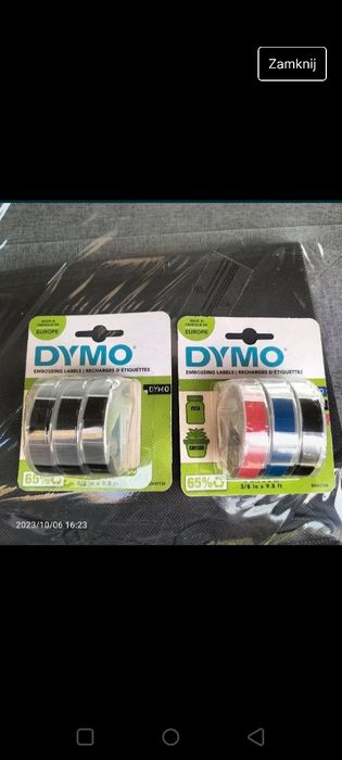 Taśmy Dymo czarne lub kolorowe