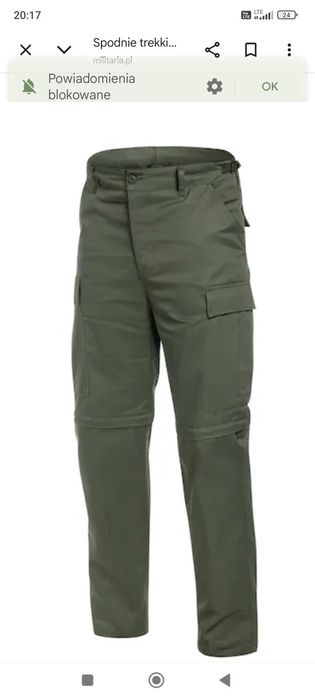 Spodnie bojówki taktyczne 2w1 Mil-Tec BDU Zip-Off Olive M (L)