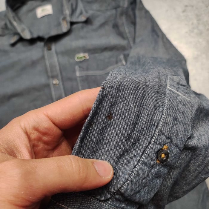 MĘSKA Koszula Elegancka Casual Bawełna PREMIUM Kieszonka Lacoste Haft