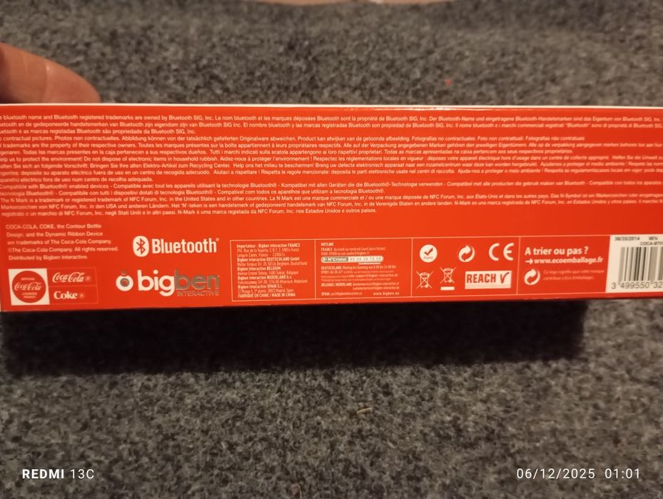 Coluna de som Coca-Cola Bluetooth Bigben