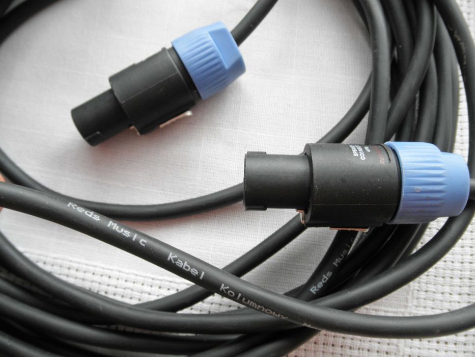Przewody do kolumn, kable głośnikowe REDS 2x 1,5mm. SPEAKON 2 x 7,5m.