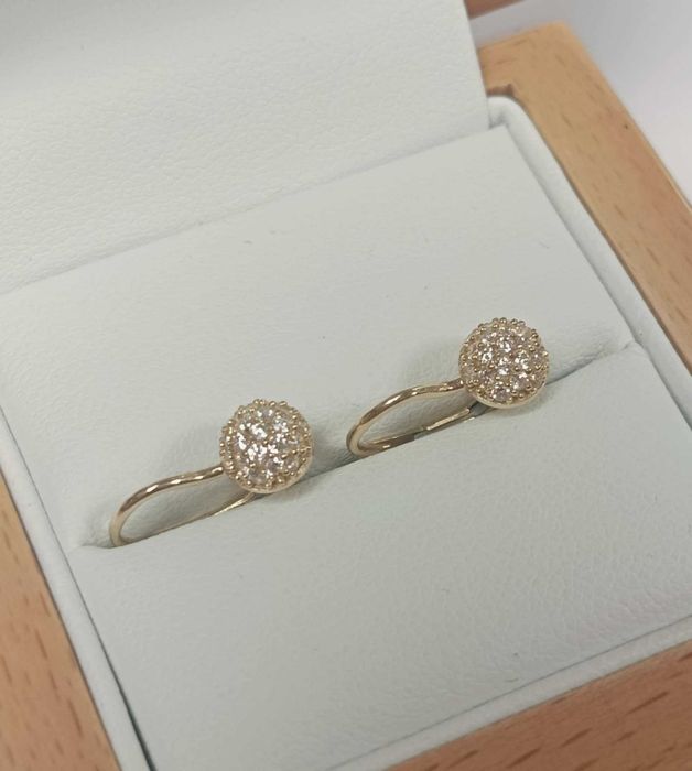 Złote kolczyki PR 585 Angielskie zapięcie