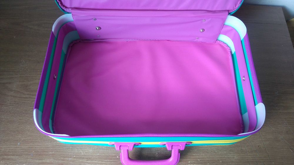 Mala de viagem de menina rosa e amarelo ALBIE & GIBIE