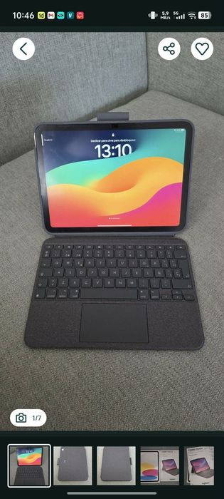Teclado capa Logitech combo Touch Apple Ipad 10 geração