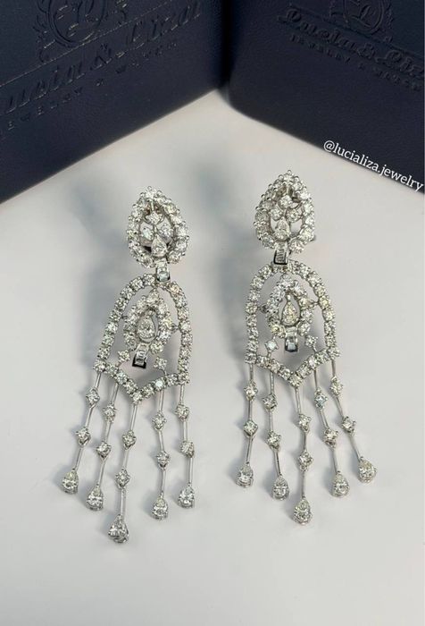 Золоті Сережки з діамантами 13.0ct  G/VS