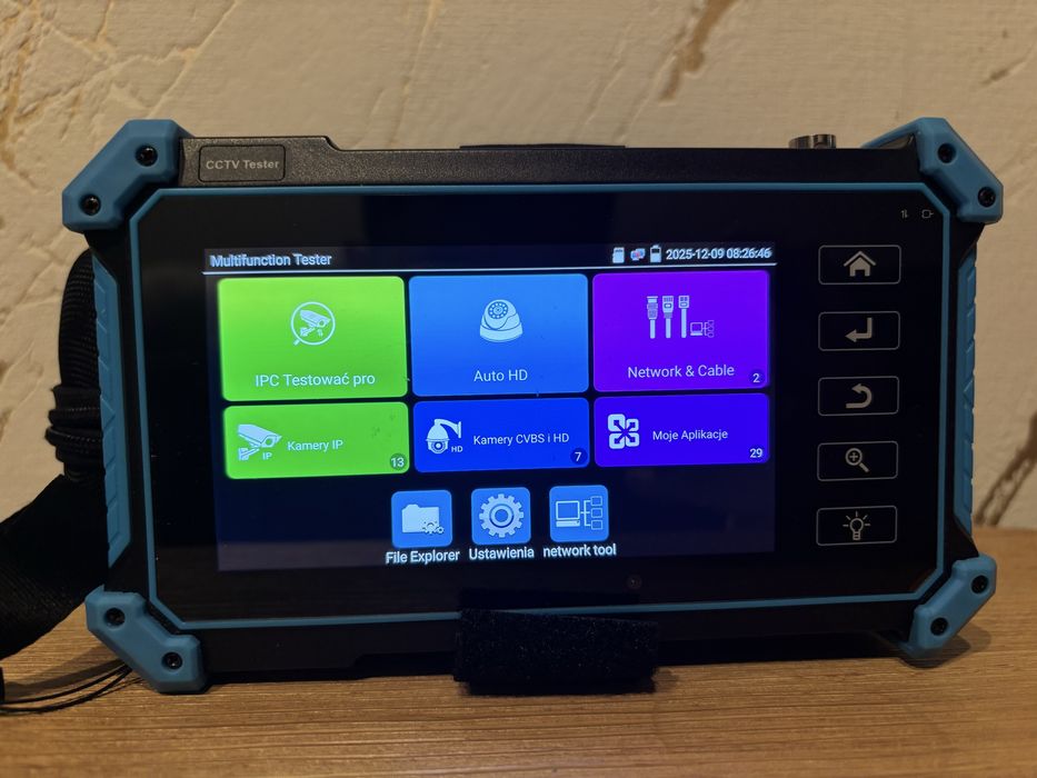 Tester kamer IP i analogowych 4K, HDMI POE