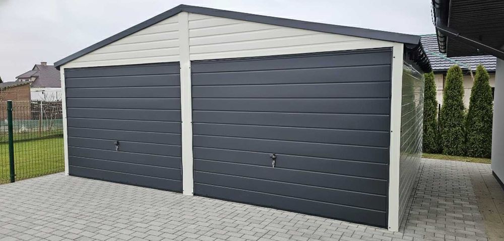 Nowoczesny Garaż Blaszany Drewnopodobny 6x5 6x6 WZMOCNIONY PRODUCENT