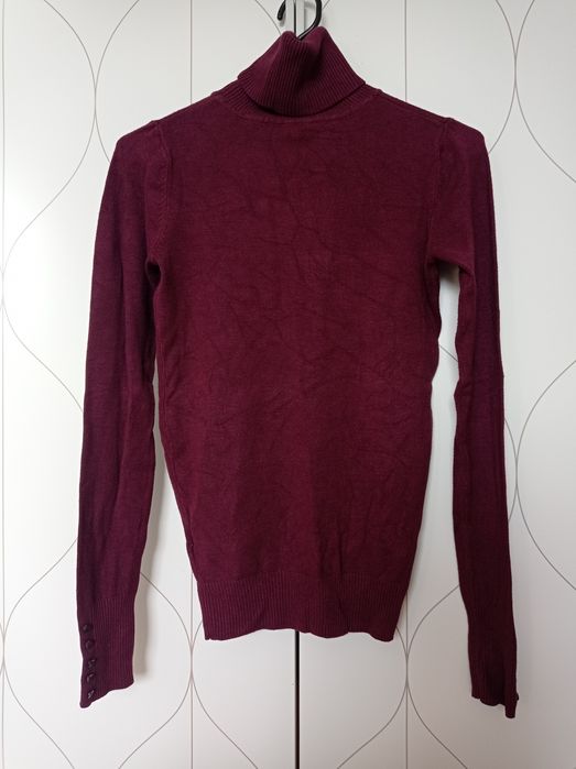 Bordowy wiskozowy golf XS