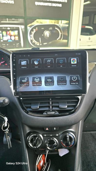 Rádio Android 14 com GPS Peugeot 208/2008 (Novo)