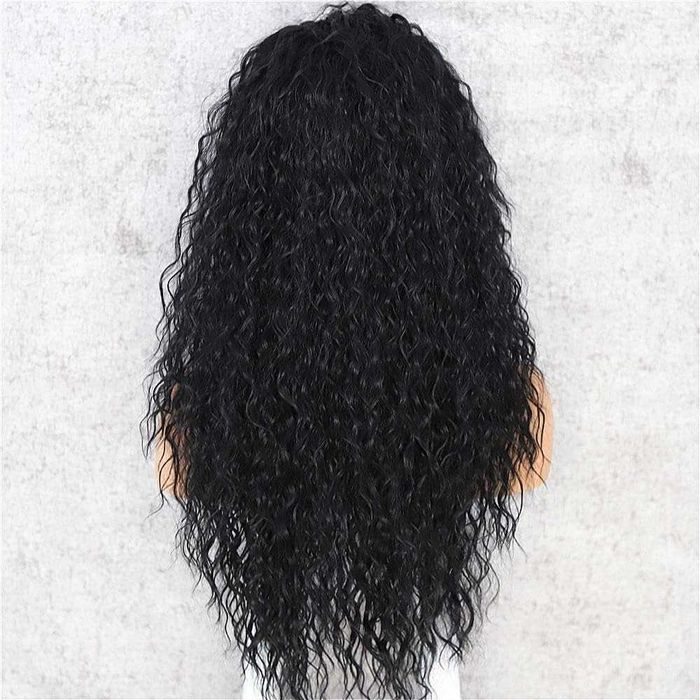 Peruka kręcone włosy długie syntetyczne czarne Sapphirewigs 66cm